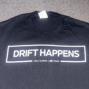 BMW Drift Happens Short Sleeve T Shirt Mens Small German Engineering Black S